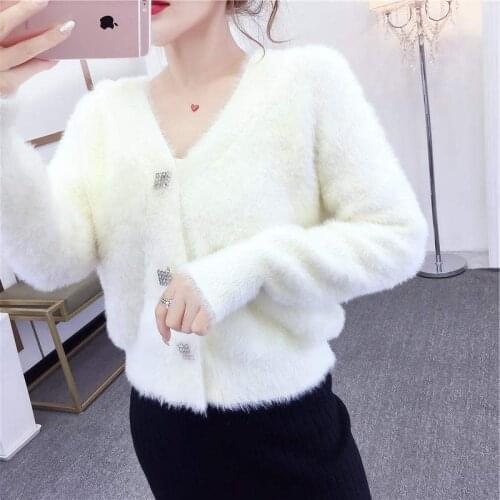 HELIAR Women Sweater Winter Buttoned Up Elegant Coat Women Velvet Jackets Casual Loose Winter Cardigan For Women 2020 Winter