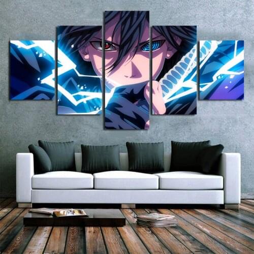 Canvas Painting Pictures 5 Pieces Japan Anime Ninja Sasuke Wall Art Prints Home Modular Poster For Living Room Home Decoration