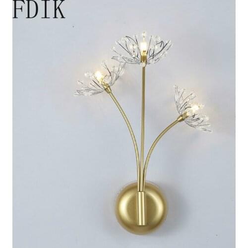 Nordic Creative Dandelion Led Wall Light Bedside Bedroom Decoration Wandlamp Aisle Staircase Lustres Luminaire Lighting Fixtures