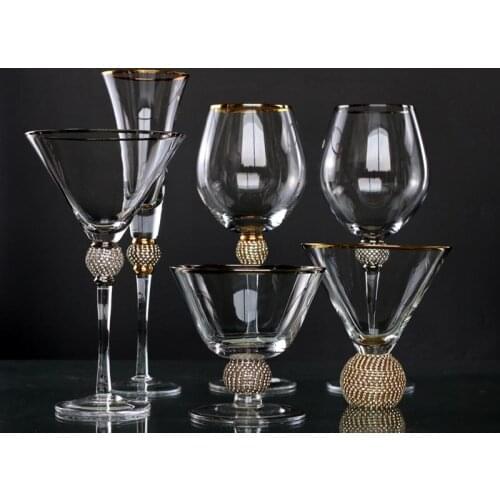 Creative gold rimmed goblet red wine glass wine set Champagne Cup glass cup wine glass