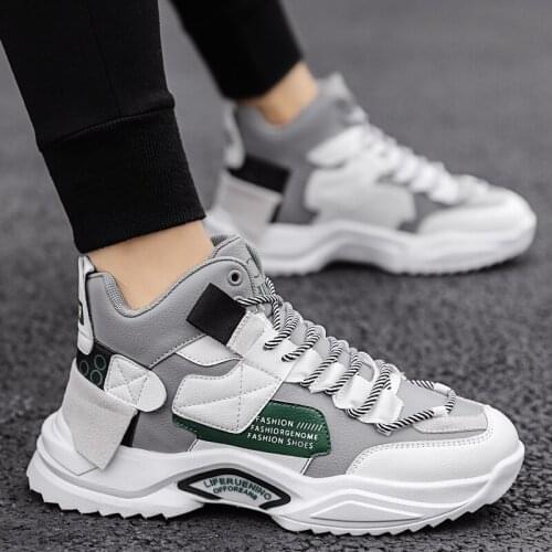 High Quality Men Vulcanized Non-Slip Outdoor Basketball shoes New High Top Casual shoes Men Autumn Leather Sneakers Shoes Male