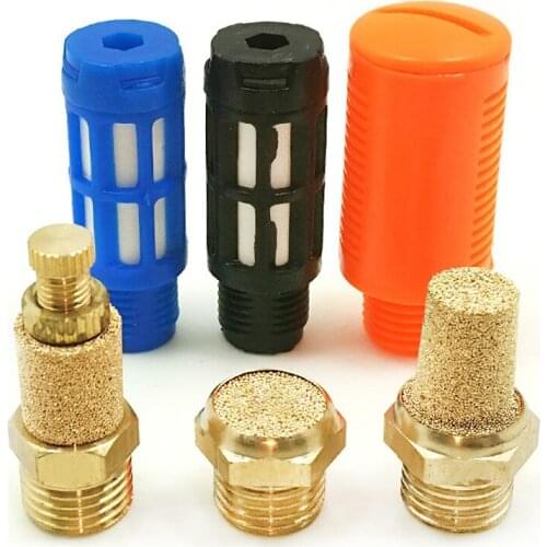 1/8" 1/4" 3/8" 1/2" BSP Male Brass Plastic Pneumatic Silencer Air Exhaust Muffler
