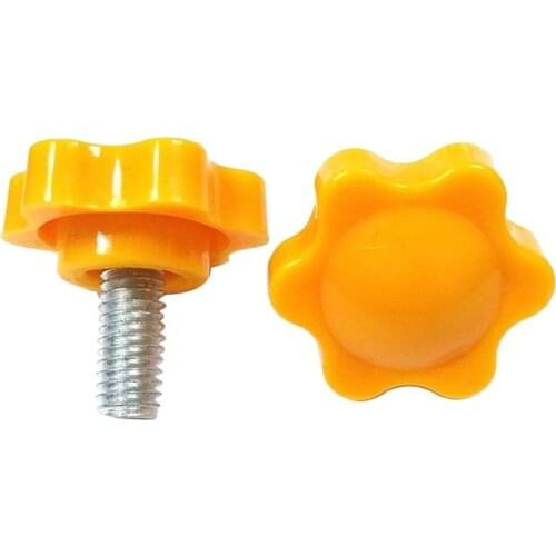 M6 M8 Yellow Star Shape Thread Clamping Handle Bolt Bakelite Hand Knob Tightening Screw Industry Equipment Plastic Steel