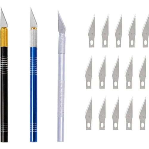 LMDZ Metal Scalpel Carving Knife Engraving Craft Knives Precision Hobby Cutter With Non-slip Blades DIY Art Work Repair Tools