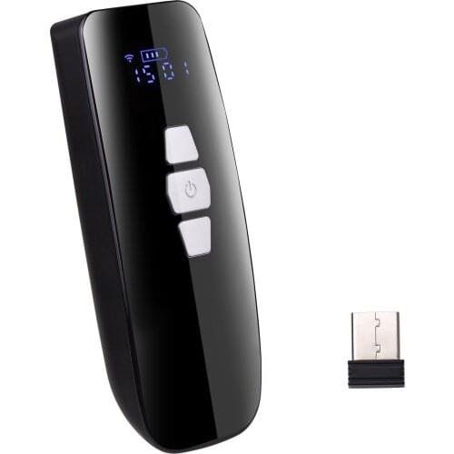 Aibecy 3-in-1 Mini 1D Barcode Scanner BT/2.4G Wireless/USB Wired Bar Code Reader with Screen for Supermarket Retail Warehouse
