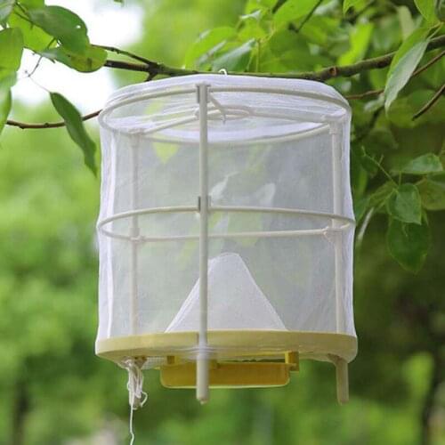 Reusable Fly Trap Cage Outdoor Farm Pest Bug Catch Household Fly Trap with Hook NIN668