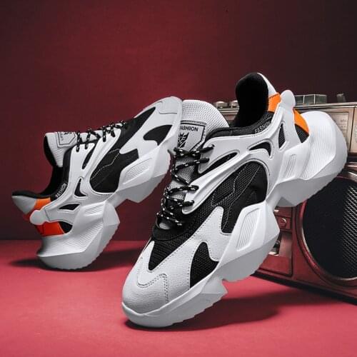 Men Shoes Fashion Sneakers Flat Bottom Casual Sports Shoes Single Shoe Tie Breathable Non-slip Thick bottom Brand Men Shoes