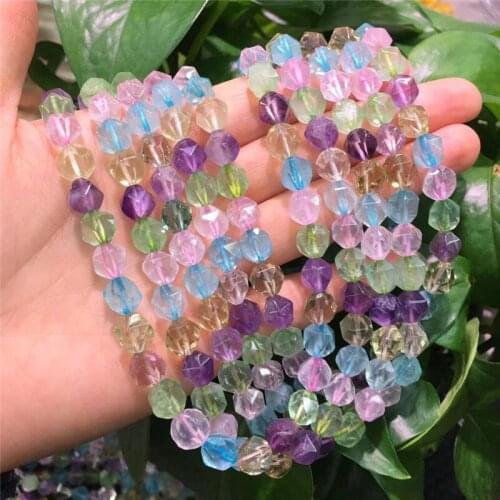 Natural Crystal Loose Beads Five Elements Face healing stones Jewelry Making DIY Necklaces Bracelets Jewelry