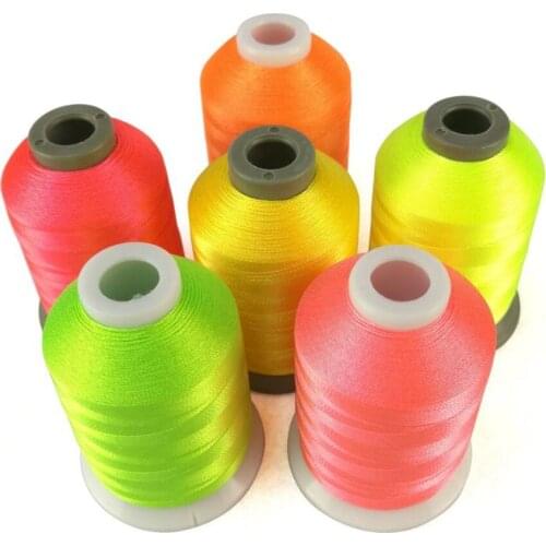 6 Neon Colors Machine Sewing Embroidery threads 1100 Yds each for hand or machine sewing embroidery quilting applique piecing