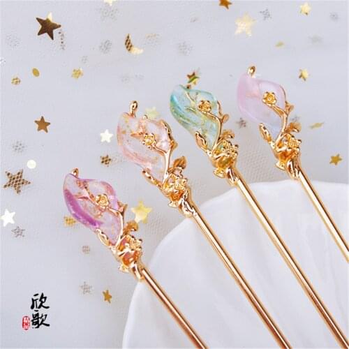 Fashion Chinese Style Hair Stick Women Metal Rhinestone Hair Stick Hair Chopsticks Hairpin Woman Jewelry Hair Clip Accessories