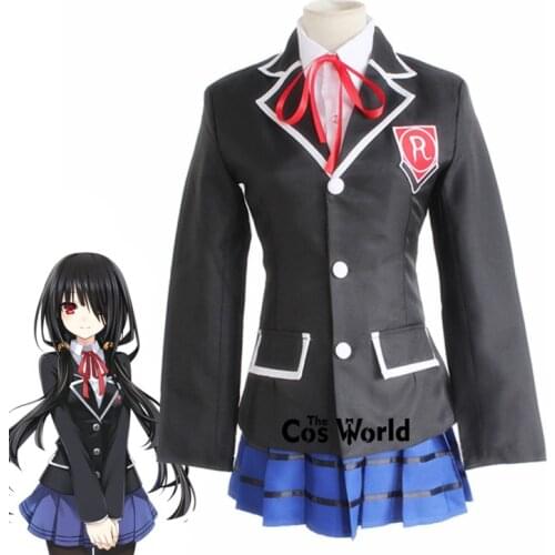 DATE A LIVE Tokisaki Kurumi School Uniform Coat Shirt Dress Outfit Anime Cosplay Costumes