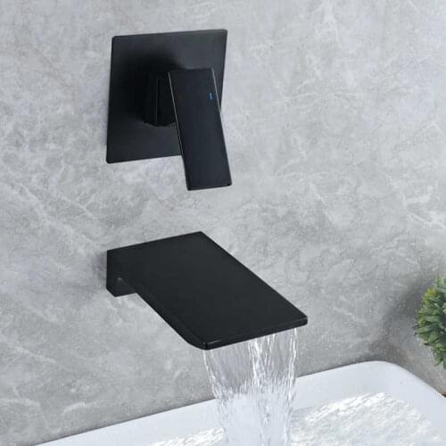 Black can waterfall faucet from chrome basin waterfall sink from the bath only handle cold and hot mixing faucet