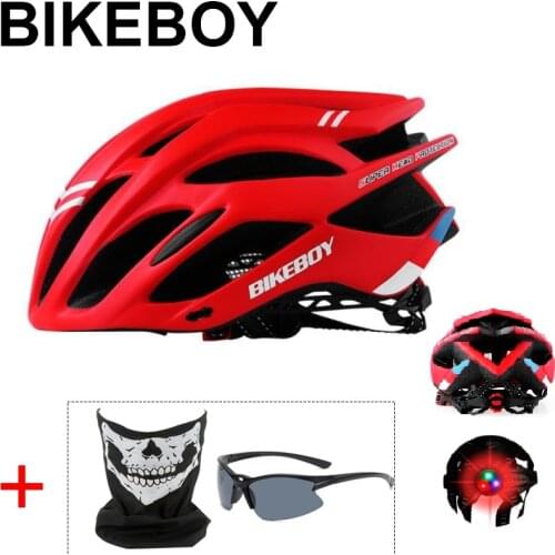 BIKEBOY Professional Cycling Helmet Road Mountain Bike Helmet Ultralight MTB Bicycle Sunglasses Sports Ventilated Riding Scarf