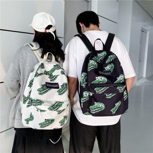 New Tide Brand Large-Capacity School Bag Junior High School Boys And Girls Shoulders Personalized Printing Outdoor Backpack 2021