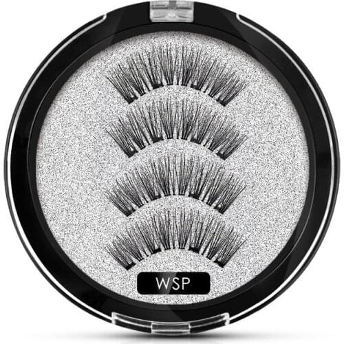 Xinleyong Magnetic Eyelashes with 4 Magnets Handmade Magnetic Lashes Natural False Eyelash Magnet Lash Eye Makeup Beauty Tool