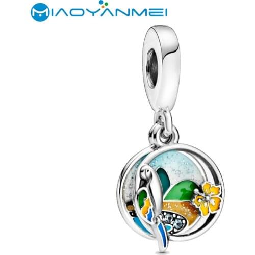 2020 Summer 925 Sterling Silver Beads Holland Parrot Township Pendent Fit Original Pandora Bracelets Women DIY Fashion Jewelry