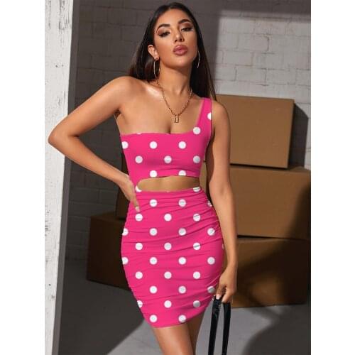 Giyu Brand Dots Dress Women Rose Red 3d Print Harajuku Pleating Novel Bodycon Dress Womens Clothing Plus Size Vintage