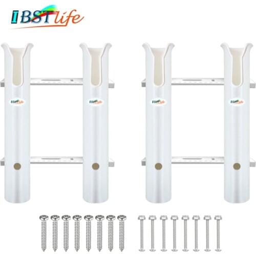 2PCS White plastic 2 Tubes Link fishing rod holders socket racks for boat marine fishing box kayak boat yacht