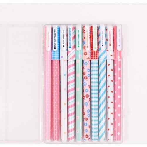 20 Pcs Pen Creative Fresh and Lovely Color Gel Pen Student Office Stationery Simple Signature Pens Set Kawaii School