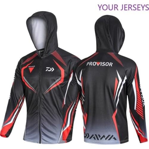 2022 Famous Brand Men Daiwa Sports Fishing Outdoor Mesh Breathable Hood Mens Fishing Clothes Dawa New White Fishing Jersey DAIWA
