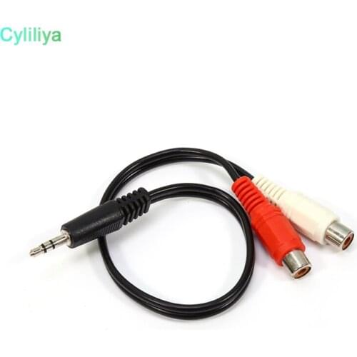 3.5mm Male Jack to 2 RCA Female Plug Adapter Cable Mini Stereo Audio Cable Headphone Y Cable