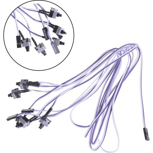 5pcs Push Button Switch Computer Motherboard Power Cable Switch On/Off/Reset Button Replacement Power Momentary Connector Cable