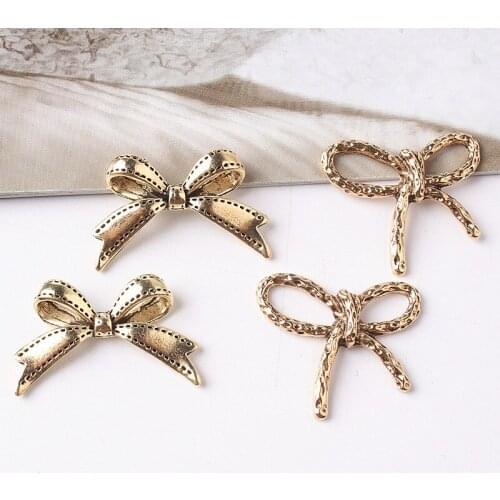 5pcs/lot Alloy Creative Rhinestone Gold Pearls Pendant Button Ornaments Jewelry Earrings Choker Hair bag DIY Jewelry Accessories