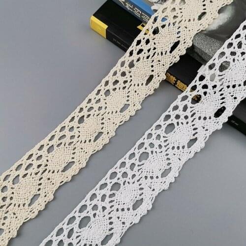 5 Yards Vintage Lace Trim Ribbon, Crochet Sewing Lace Trim Crafts, Flat Lace Fabric for Wedding Scrapbooking Embellishments