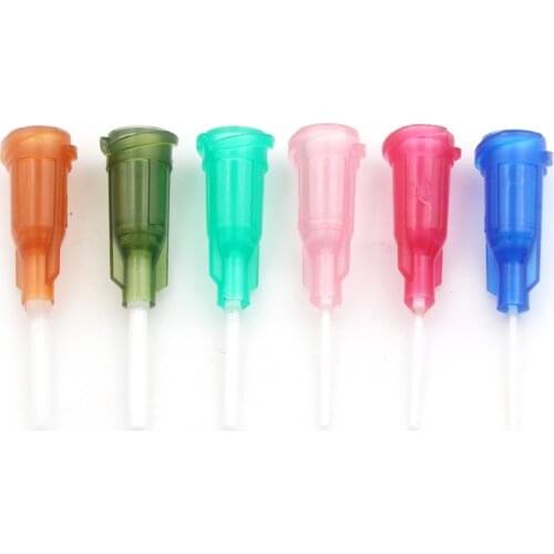 6pcs DIY 14-25Ga Plastic Mixed Syringe Needle Dispensing Syringe Flexible Tip For Glue Dispenser Tips Blunt