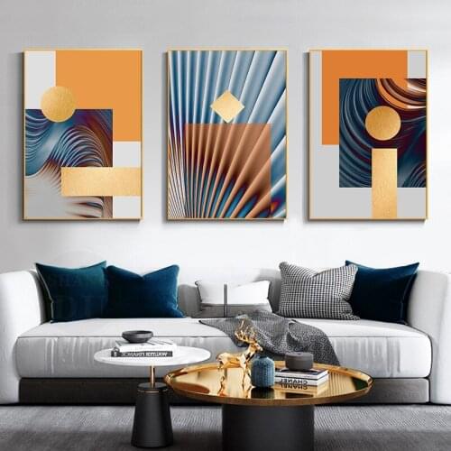 Boreal Europe Style Abstract Orange Geometry Poster Canvas Painting Colorful Style Posters And Prints Wall Art For Living Room