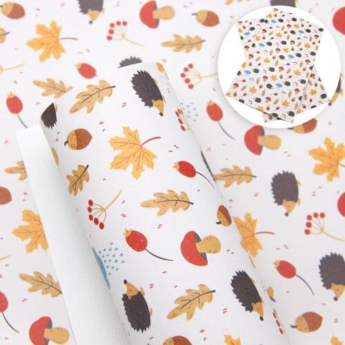 David accessories 20*33cm Flowers Series Printed Smooth Faux Leather Fabric For Bows Synthetic Leather DIY Handmade,1Yc10174