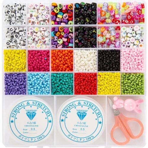 Kids Beads Boxed Mi-Band Glass 24 27 grid DIY Jewelry Accessories Acrylic Set 2MM3MM4MM Make combinat Childrenion beads