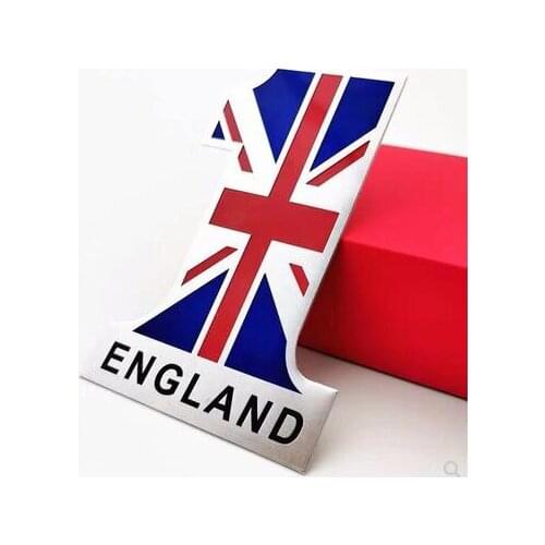 England UK NO.1 Flag Emblem Auto Badge Motorcycle Gas Tank Decals Sticker Car Accessories