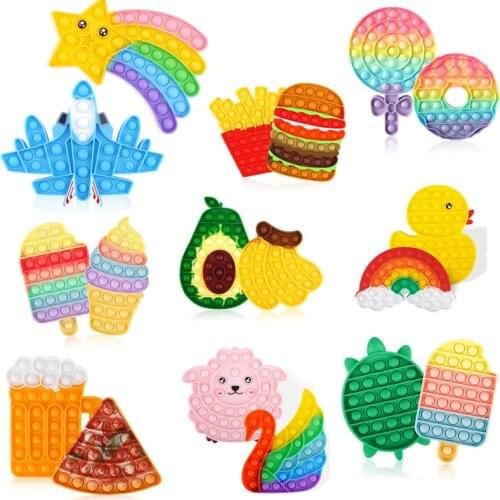 Anti stress Pushs Bubble Squeeze Toy Fidget popete Sensory Stress Reliever Toy Kids Adult Bubble Antistress Dimple Fidget Toys