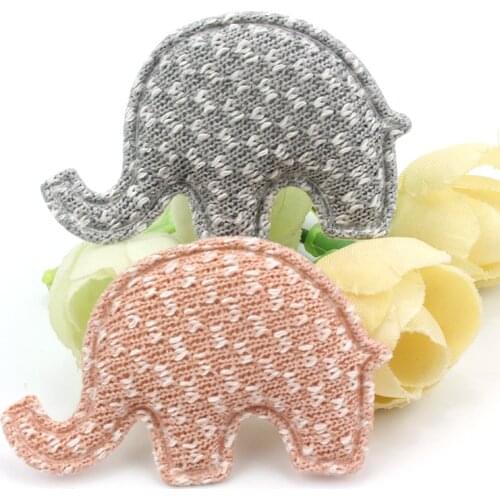 50Pcs 3*5cm Snowflake Cloth Elephant Padded Appliques For Crafts Hairpin Handmade Headwear Decor Animals Ornaments Accessories