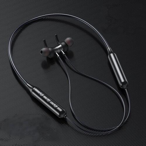 Bluetooth 5.0 Wireless Sports Earphone Stereo Subwoofer Hanging Neck Hanging Metal Magnetic Bluetooth Headphone