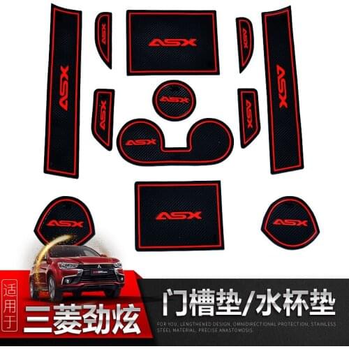 For Mitsubishi ASX 2016 2017 2018 Gate Slot Pad Non-slip Cup Mats Anti Slip Door Groove Mat Stickers Car Accessories