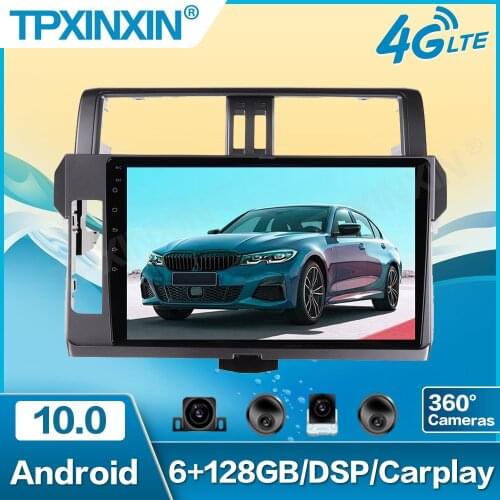 DSP Android 10 For Toyota Land Cruiser Prado 150 2014-2017 Car Multimedia Video Player Navigation GPS Autoradio Radio 2 Din