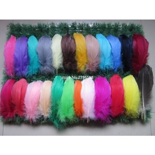 DIY Goose Feathers Retail 100 pcs 10-18cm 4-7 inches Goose Feather Plumes Feathers Washed Goose Down Fluffy Plume For Wedding