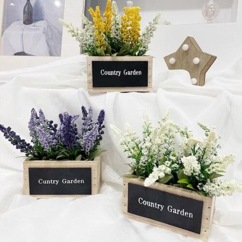 TPE Simulation Lavender Flower Potted Plant For Home Living Room Wedding Decoration Ornaments