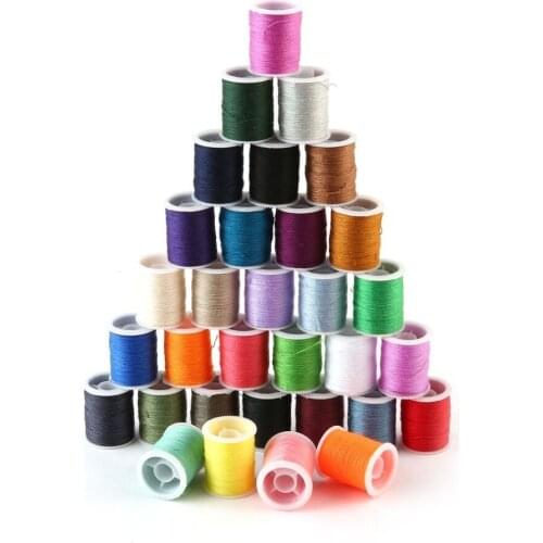60 Reel Sewing Machine Spools Mixed Colors Polyester All Purpose Line Knitting String Silk Embroidery Sewing Threads Spool Set