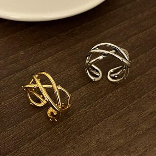 Creative Hollow Multi-layer Line Personality Irregular Geometric Womens Finger Rings