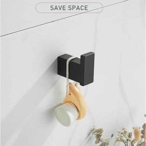 LIUYUE Robe Hooks Brushed gold Stainless Steel Towel Hook Bath Ball Hooks Hanger Clothes Hat Hook Square Bathroom Accessories
