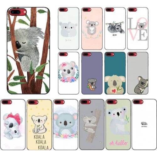 FHNBLJ Cute cartoon watercolor painting animal koala Phone Case for iPhone 11 12 pro XS MAX 8 7 6 6S Plus X 5S SE 2020 XR cover