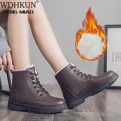 2020 Plus Size Womens Snow Boots Plus Fleece Short Boots To Keep Warm Winter Cotton Shoes Boots Womens Leather Boots