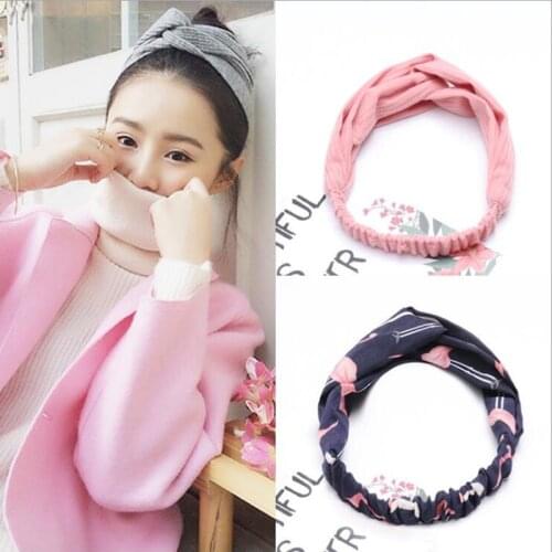 Fashion Women Knot Flower Headband Cross Turban Elastic Hair Bands Headwrap Girls Hair Accessories Hair Bands For Women Bandanas