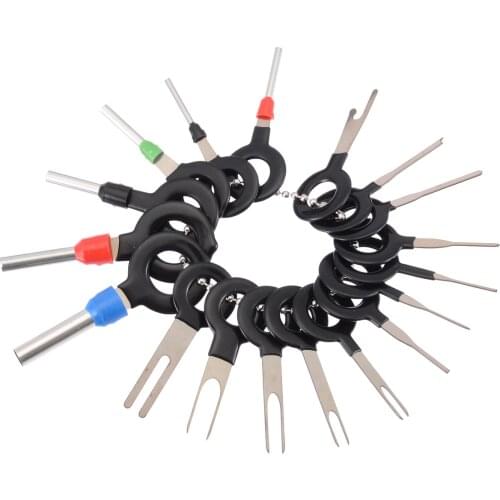 18Pcs/Set Terminal Removal Key Tools Car Electrical Wiring Crimp Connector Pin Extractor Kit Car Repair Hand Tool Set