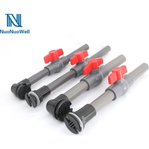 20/25mm Bottom Filter BulkHead Aquarium Marine Pipe Fitting PVC Drain Connector With Valve Water Tank Outlet Kits