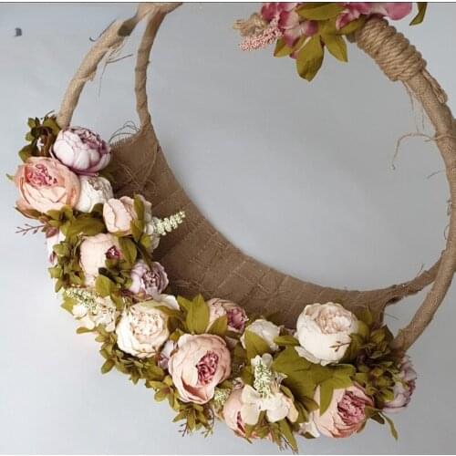 Newborn Photography Props Flower Hanging Basket Baby Girl Photo Shoot Studio Posing Simulate Flower Bed Prop bebe foto Shooting
