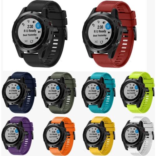 26mm 22mm 20mm Smart Watch Band Strap For Garmin Fenix 5X 5 5S 6S 6X 6 Pro 3 3HR Watch Quick Release Silicone Easyfit Wristband